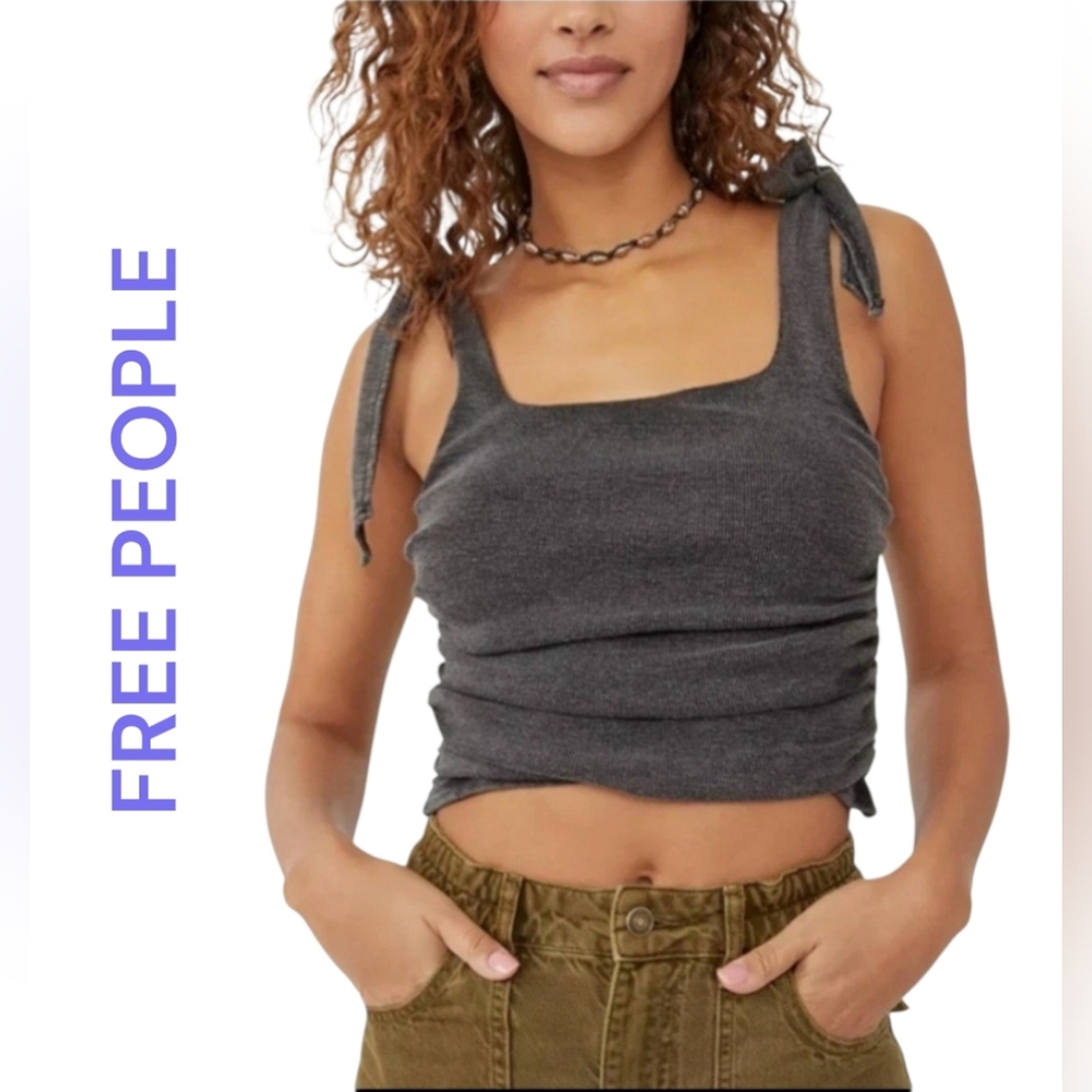 NWT FREE PEOPLE BOULEVARD TANK TOP IN WASHED BLACK